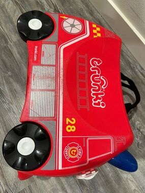 Red Fire Engine Ride-On Suitcase for Kids
